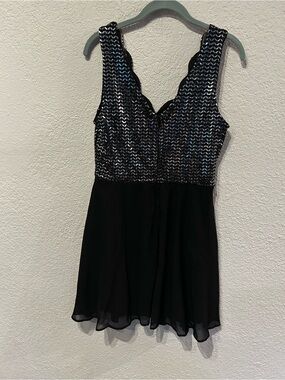Trixxi Black Multicolor Sequin Party Dress